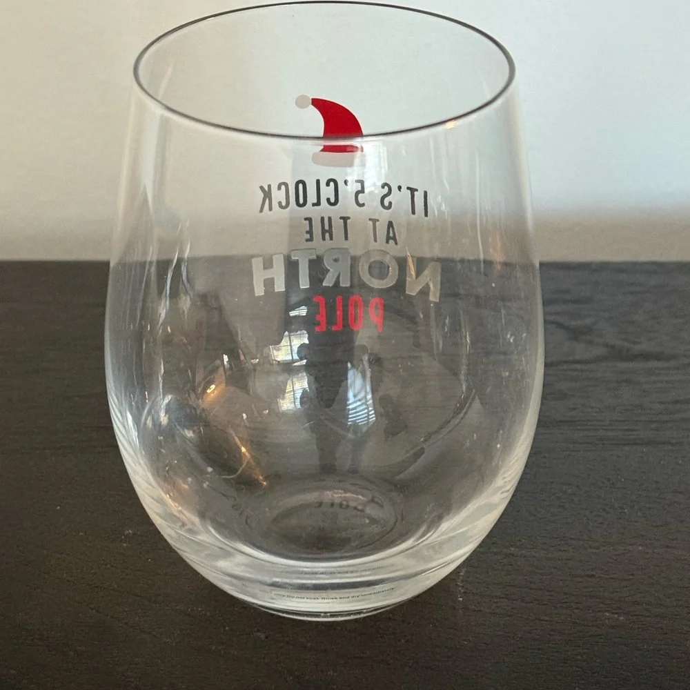 Holiday Boutique Its 5' Clock At The North Pole Christmas Wine Glass